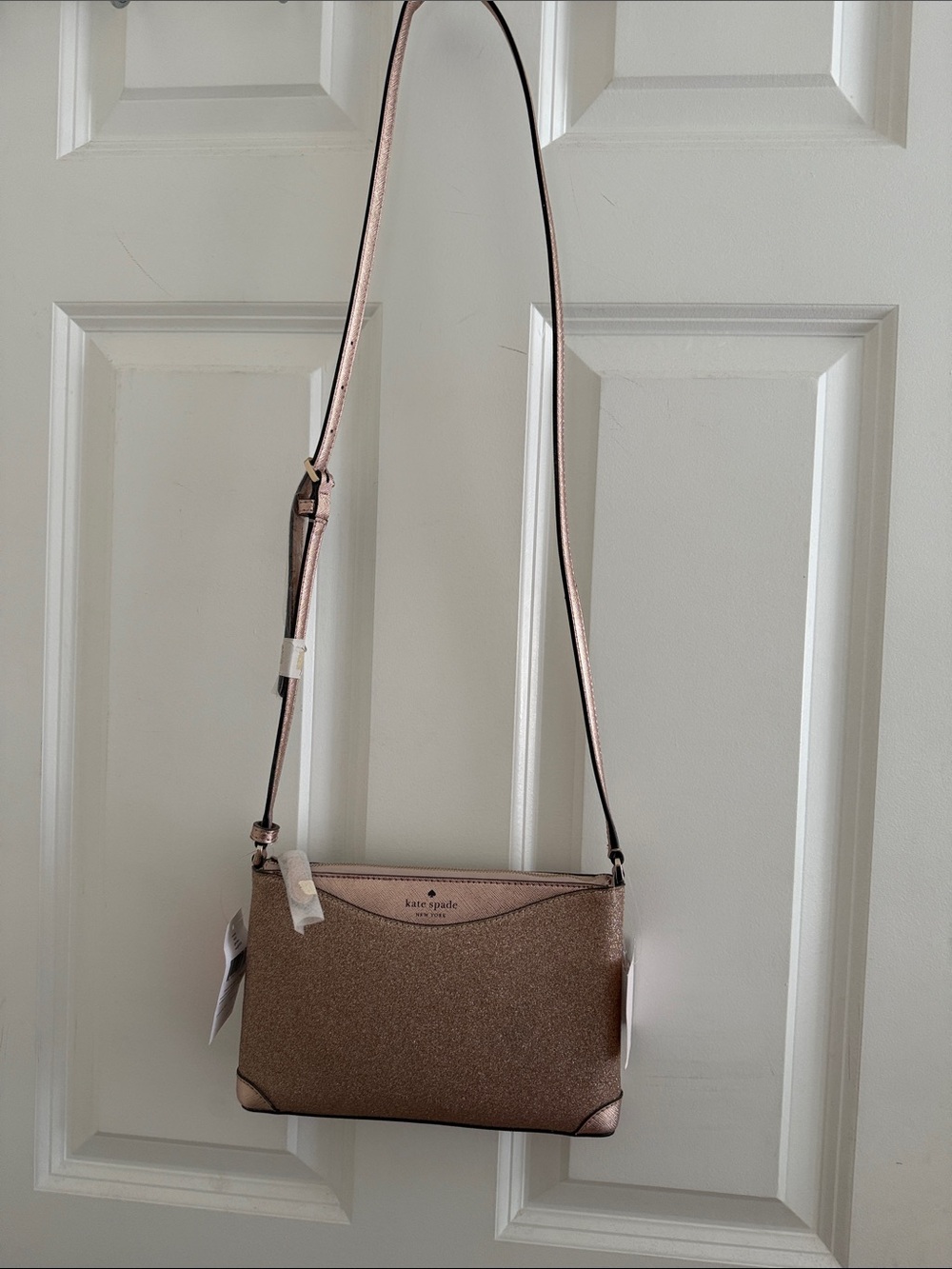 kate spade Metallic Rose Gold Crossbody Purse